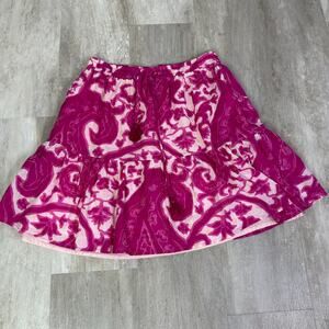 La Plage Pink Paisley Dot Mini Skirt Size Small